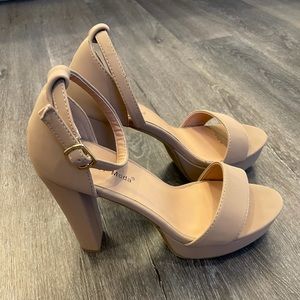 Tan Platform Block Heels